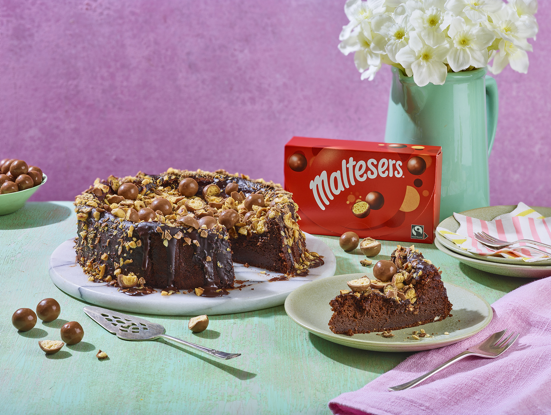 Molten Chocolate Maltesers Cake